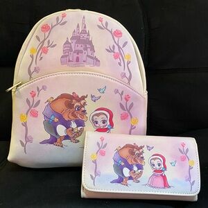 Loungefly Disney Beauty and the Beast Chibi Backpack, wallet not included